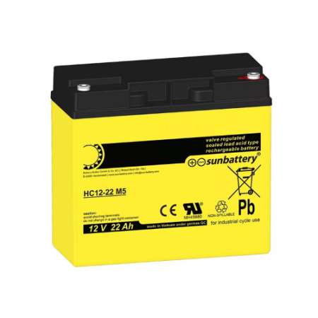 SUN AGM Μπαταρία 12V 22Ah  HC 12-22 M5
