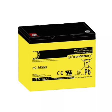 SUN AGM Μπαταρία 12V 75Ah HC 12-75 M6
